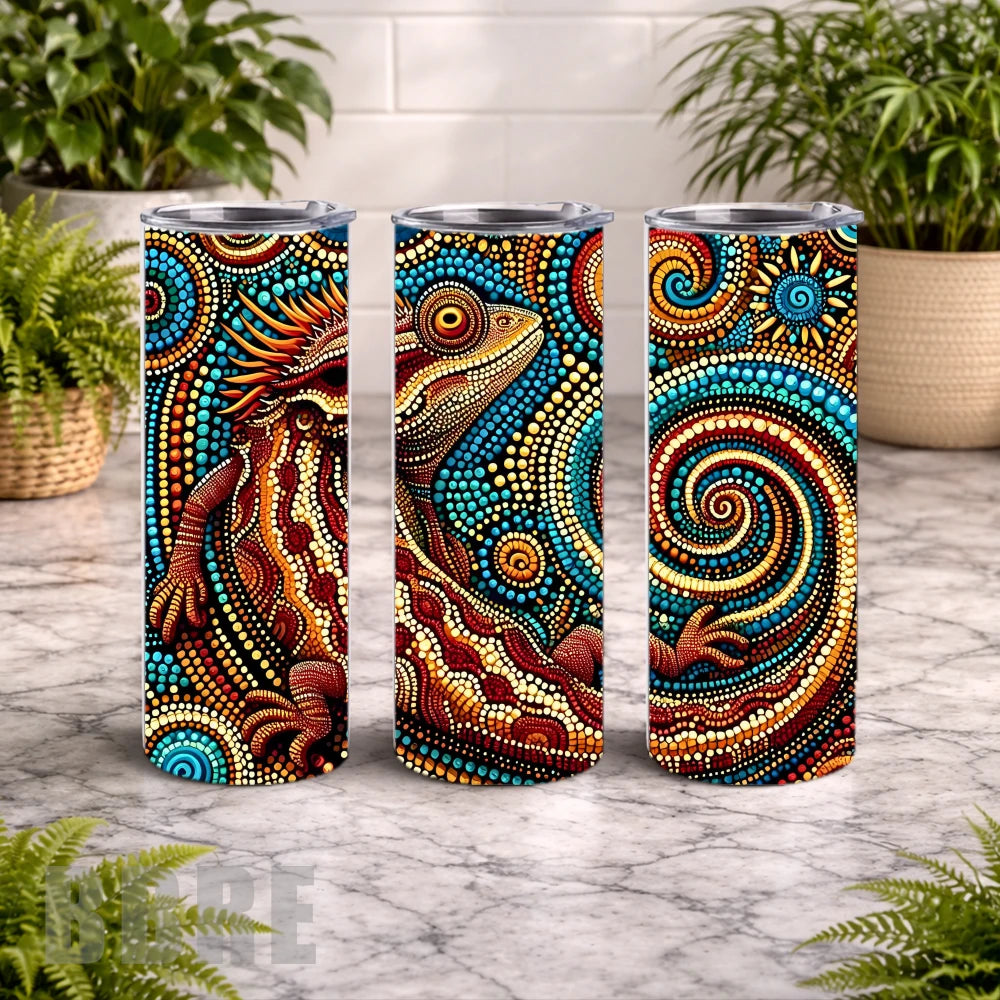 Colorful Lizard 20 OZ Wrap Mockup