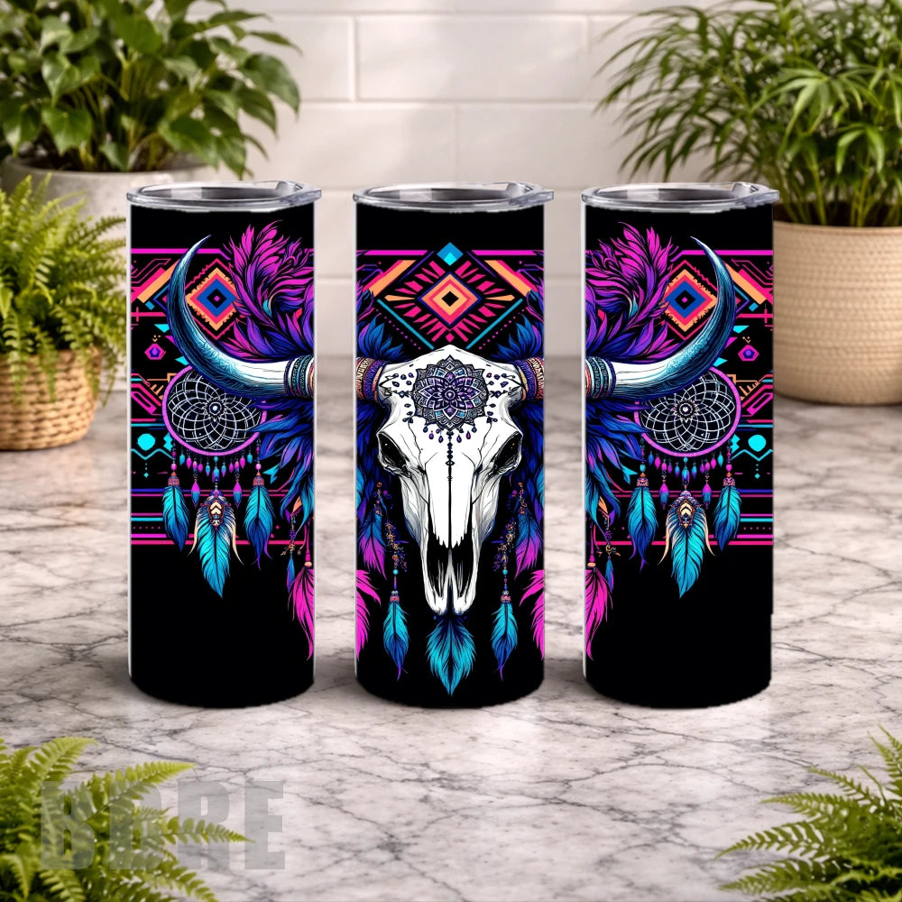 Dreamcatcher Skull 20 OZ Wrap Mockup