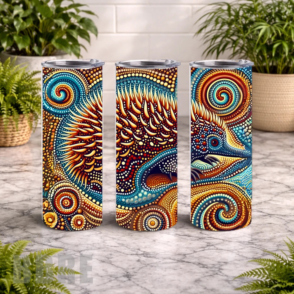 Colorful Echidna 20 OZ Wrap Mockup