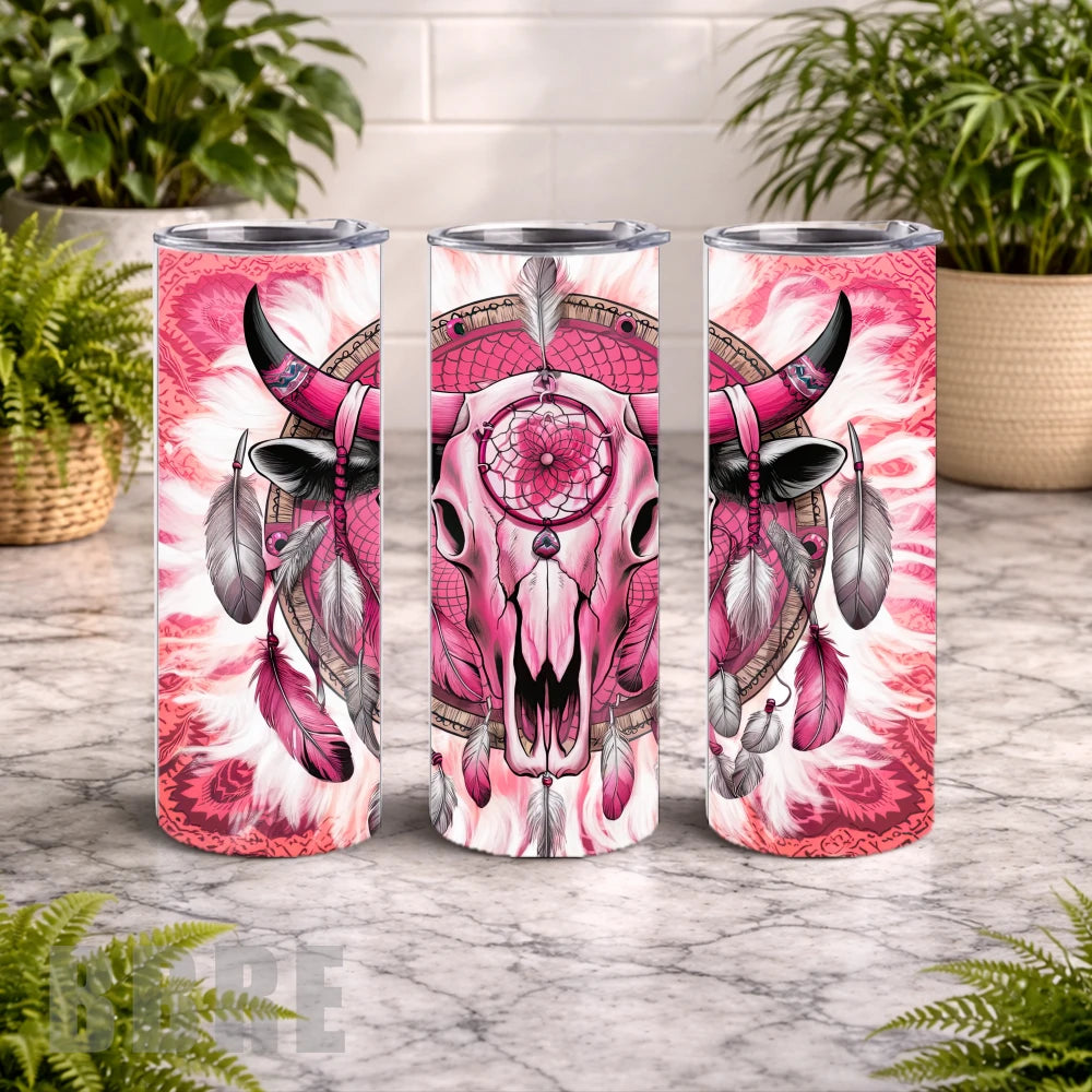 Pink Skull 20 OZ Wrap Mockup