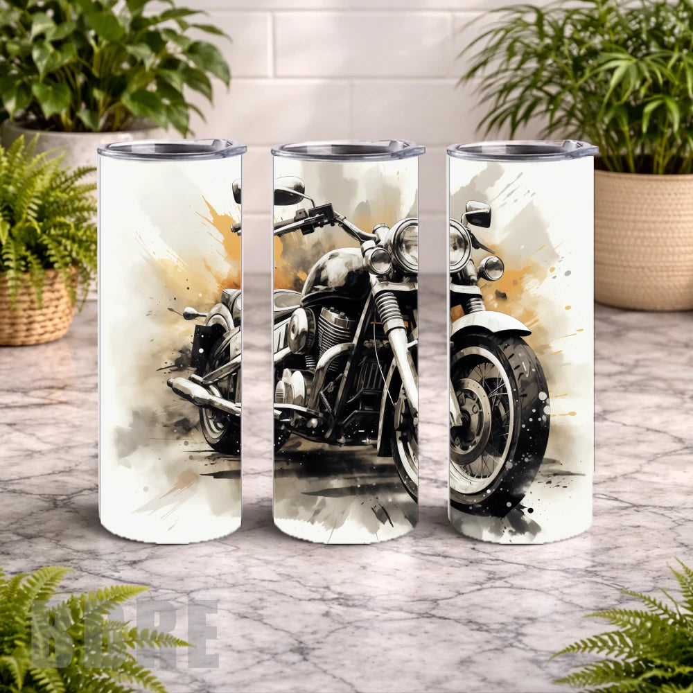 Vintage Motorcycle 20 OZ Wrap Mockup