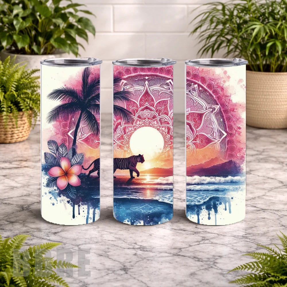 Tropical Tiger 20 OZ Wrap Mockup