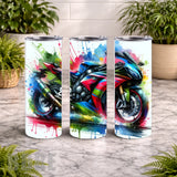 Colorful Motorcycle 20 OZ Wrap Mockup