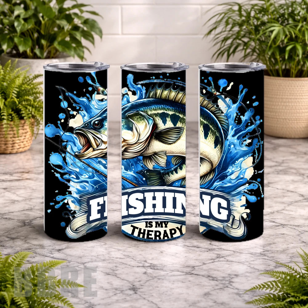 Fishing Therapy 20 OZ Wrap Mockup