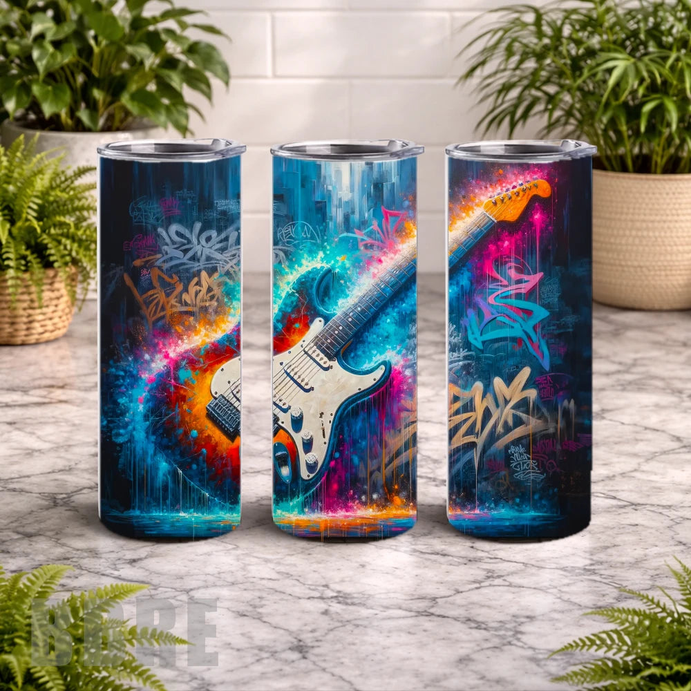 Electric Guitar 20 OZ Wrap Mockup