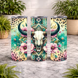 Floral Skull 21 20 OZ Wrap Mockup