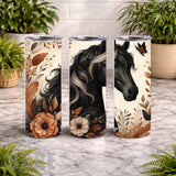 Elegant Black Horse 20 OZ Wrap Mockup