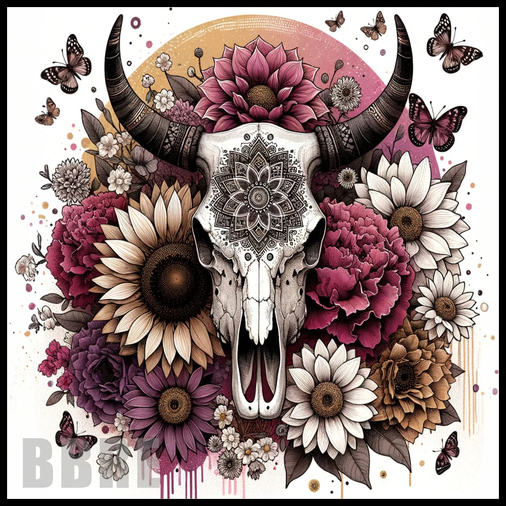 Floral Skull 23 20 OZ Sublimation Wrap