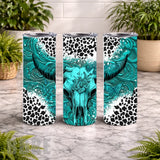 Turquoise Skull 3 20 OZ Wrap Mockup