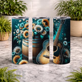 Guitar Floral 20 OZ Wrap Mockup