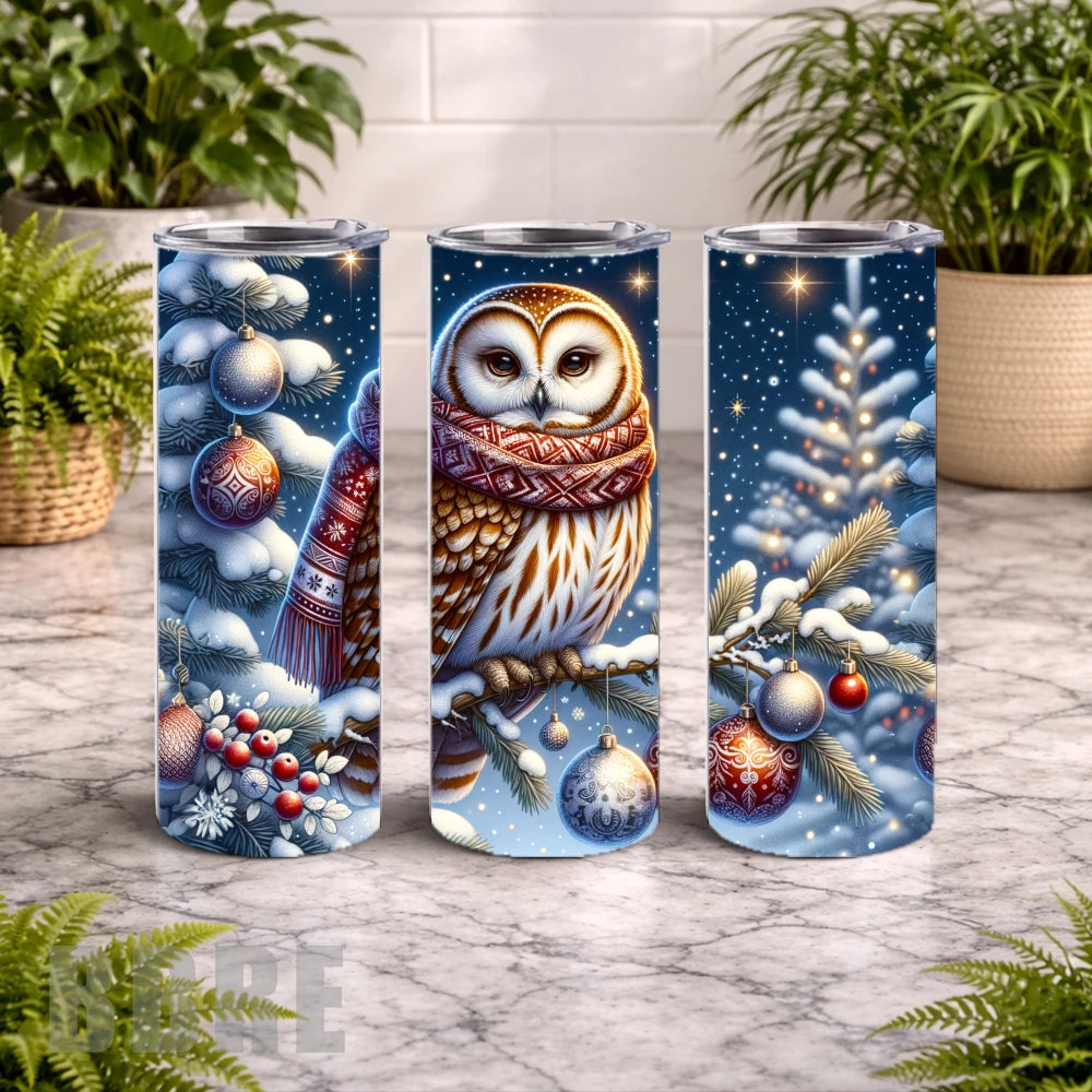 Winter Owl 20 OZ Wrap Mockup