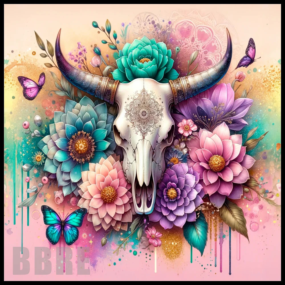 Floral Skull 24 20 OZ Sublimation Wrap