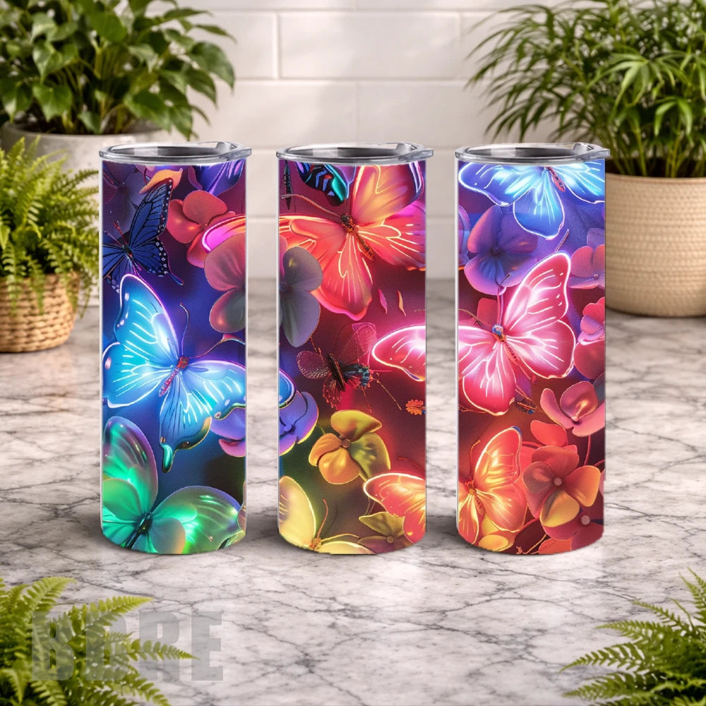Butterfly Bliss 3 20 OZ Wrap Mockup