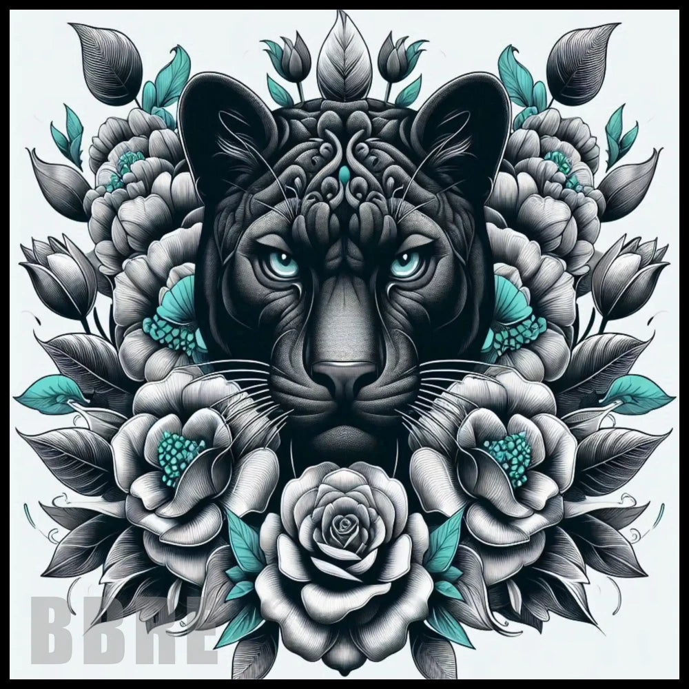 Panther Floral 2 20 OZ Sublimation Wrap