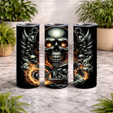 Skull Motorcycle 2 20 OZ Wrap Mockup
