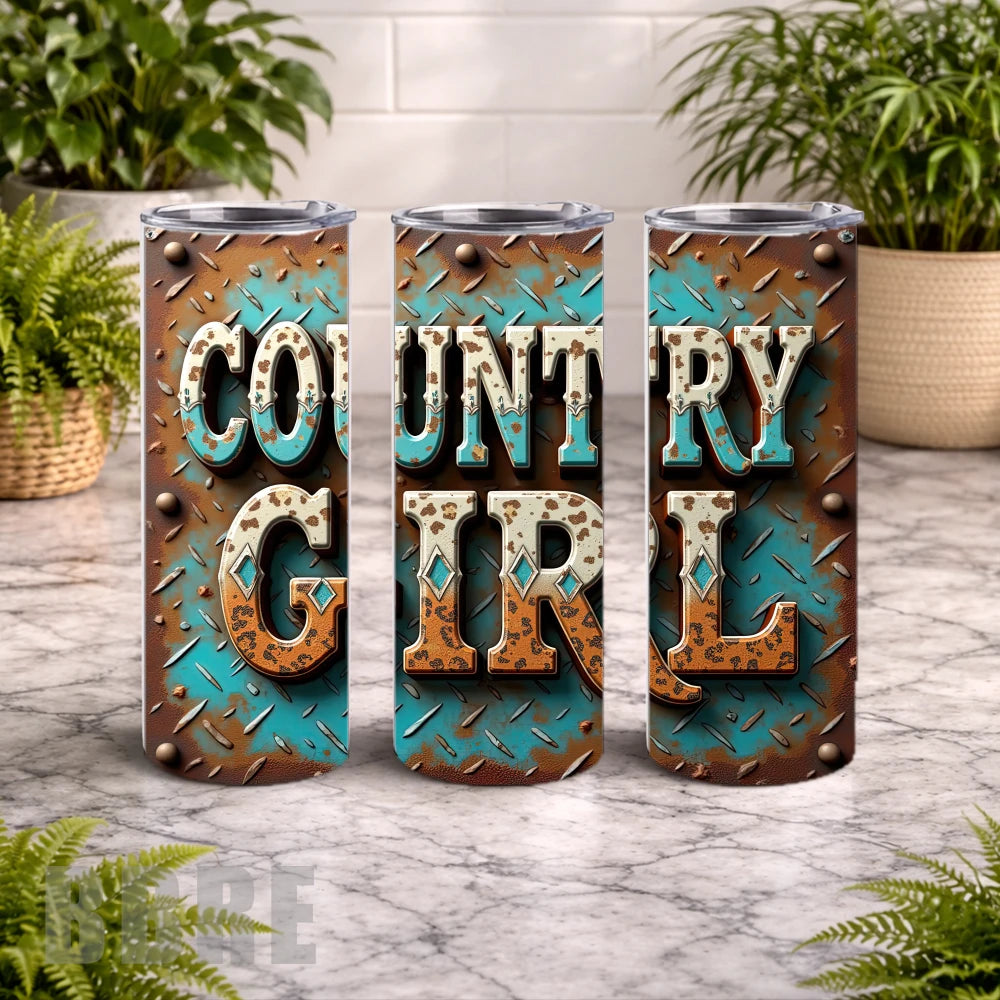 Country Girl 20 OZ Wrap Mockup