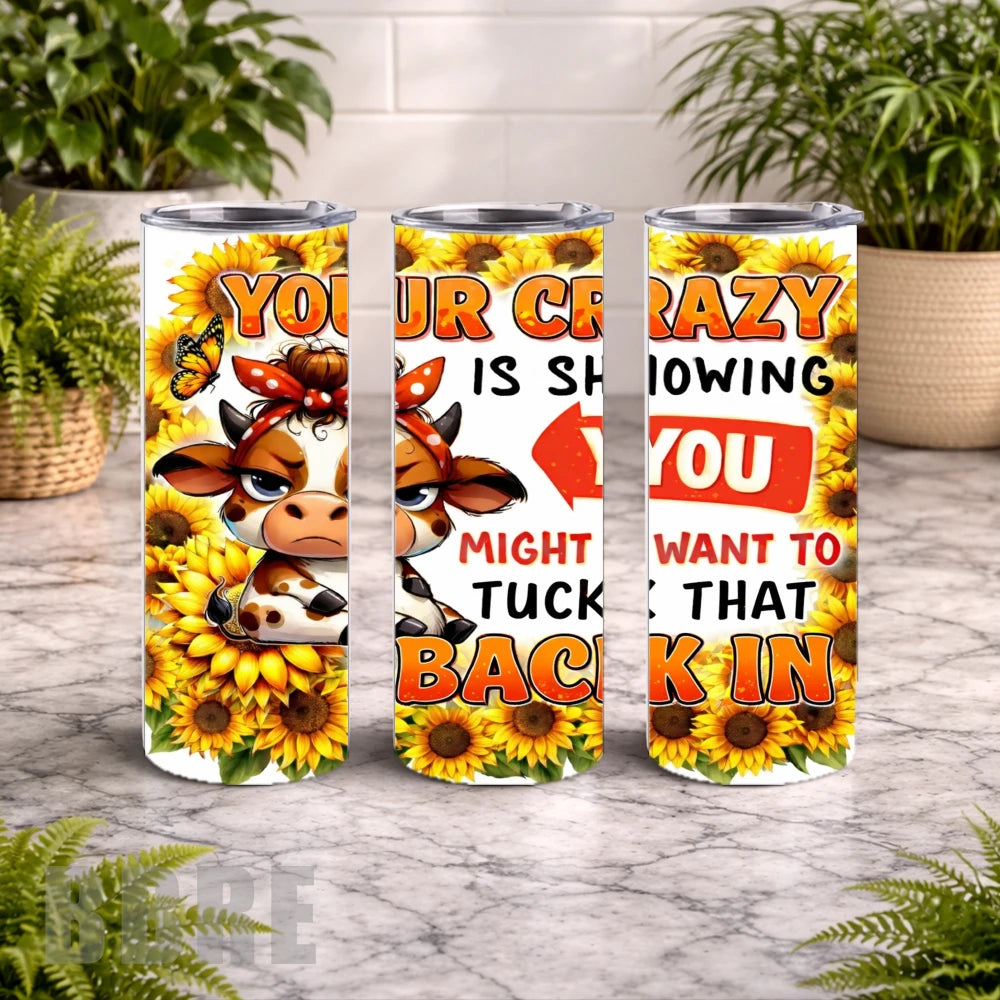 Cow Sunflower 3 20 OZ Wrap Mockup