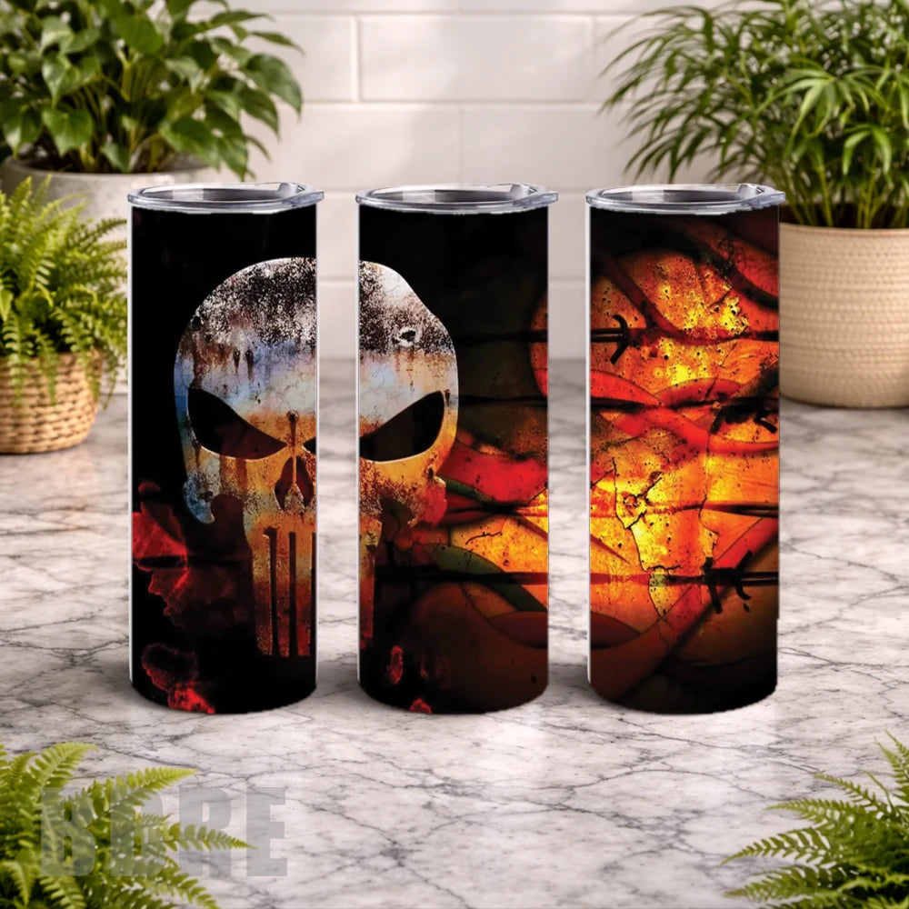 Gritty Skull 20 OZ Wrap Mockup