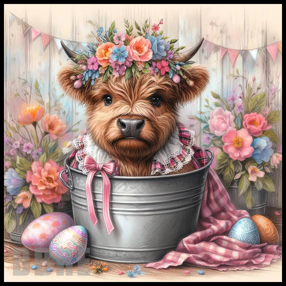 Floral Highland Cow 9 20 OZ Sublimation Wrap