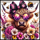 Floral Highland Cow 11 20 OZ Sublimation Wrap
