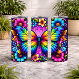 Colorful Butterfly 6 20 OZ Wrap Mockup