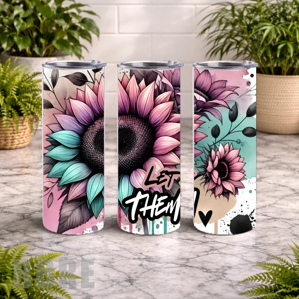 Floral Sunflowers 20 OZ Wrap Mockup