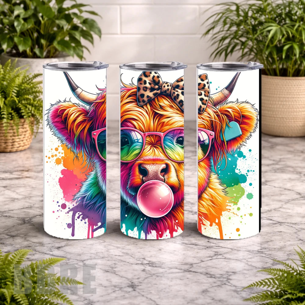 Colorful Cow 20 OZ Wrap Mockup