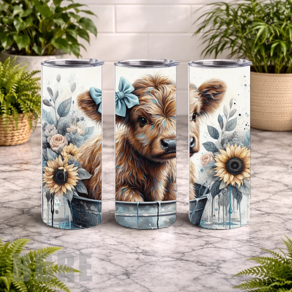 Sunflower Calf 20 OZ Wrap Mockup