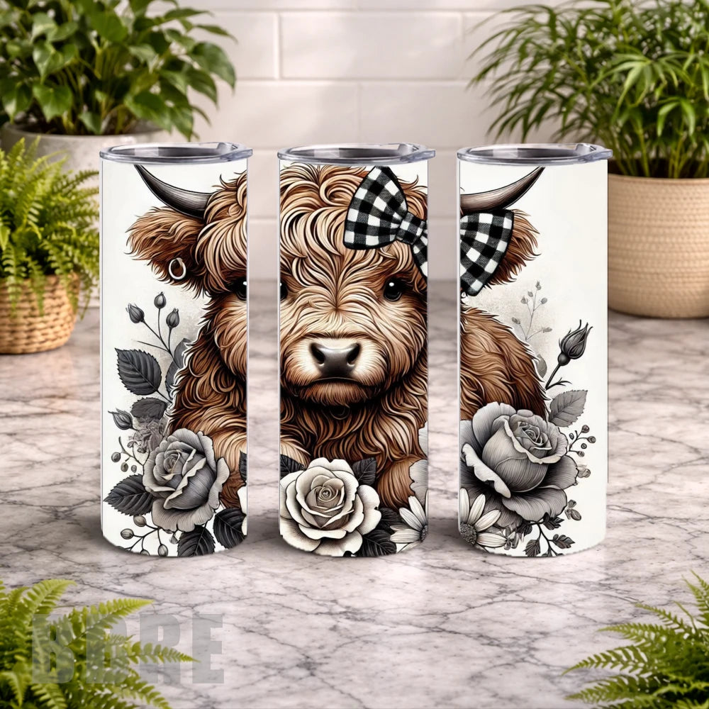 Highland Cow 6 20 OZ Wrap Mockup