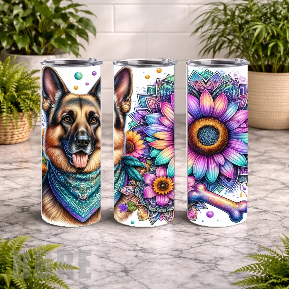 Floral Dog 4 20 OZ Wrap Mockup