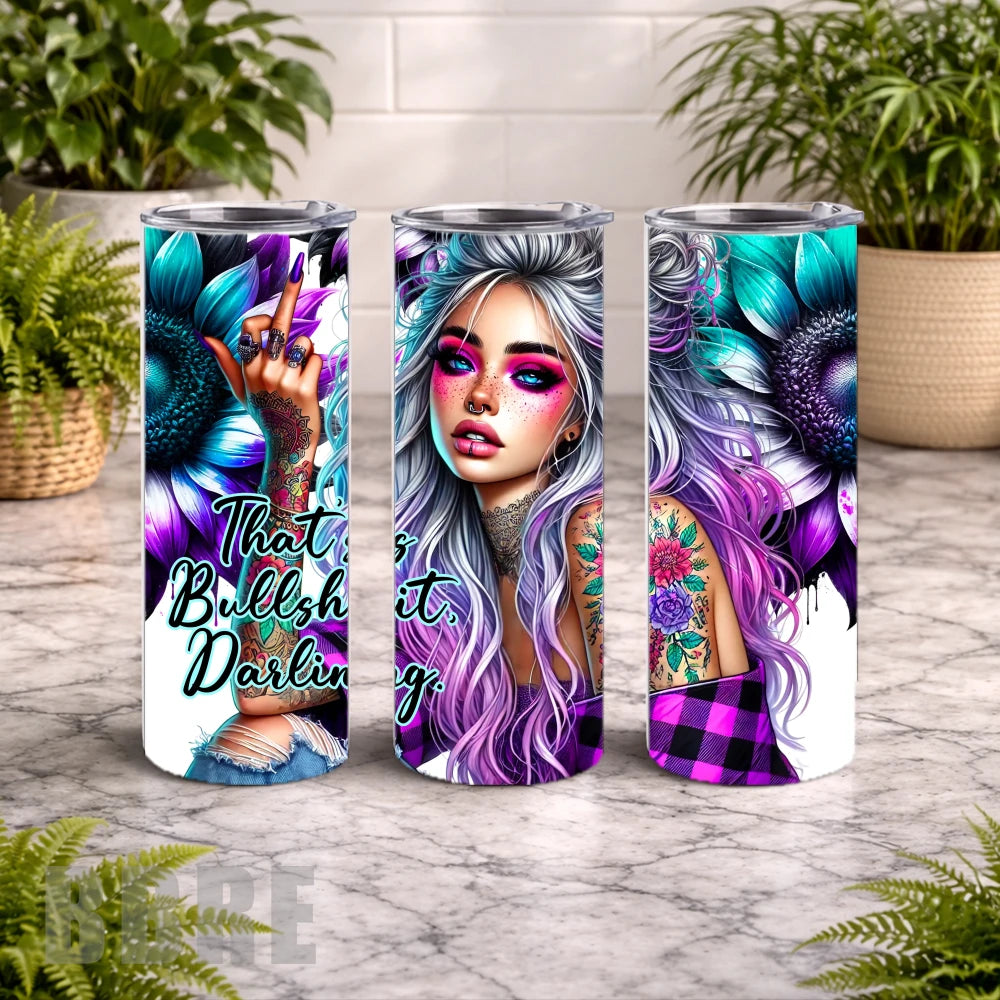 Bold Floral 10 20 OZ Wrap Mockup