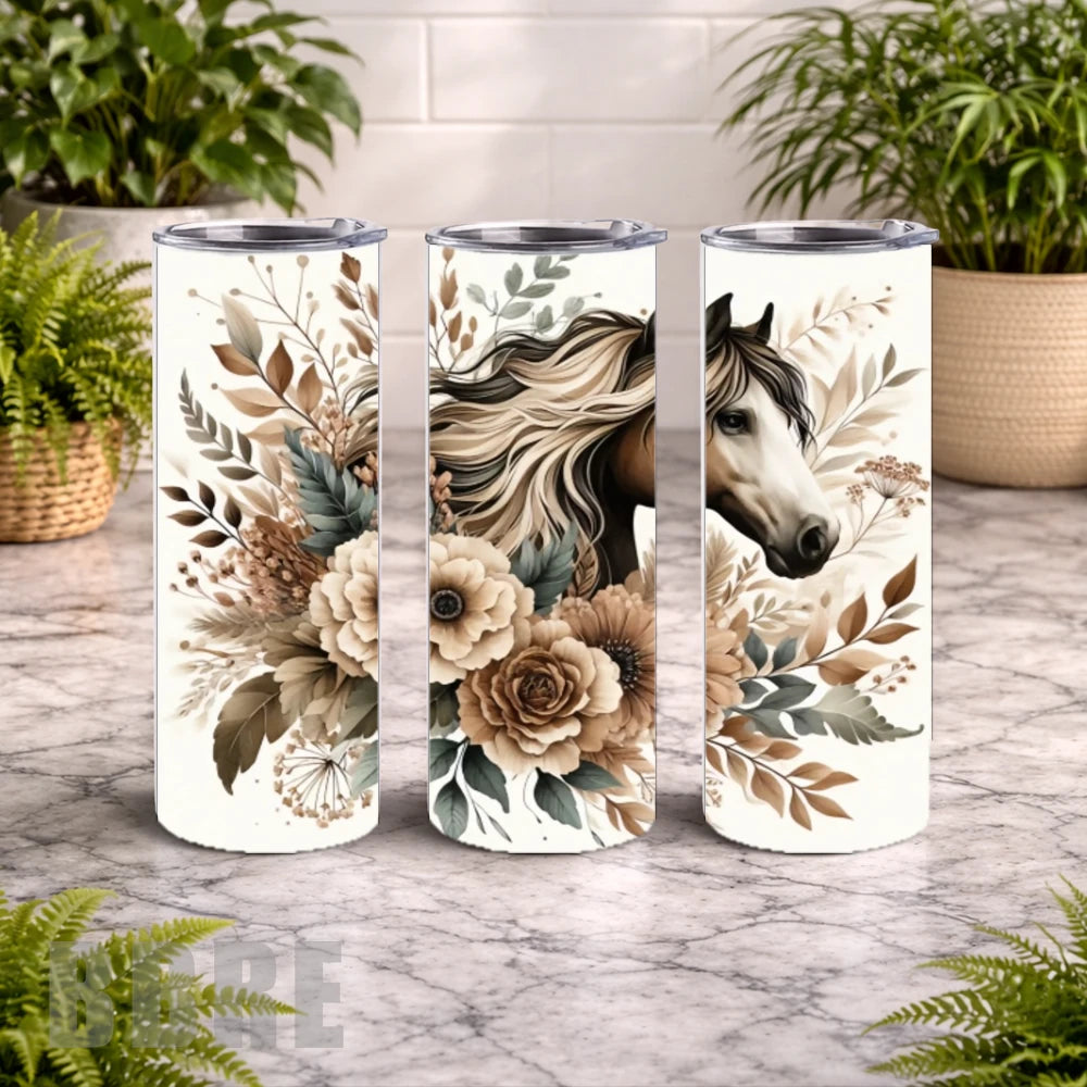 Floral Horse 17 20 OZ Wrap Mockup