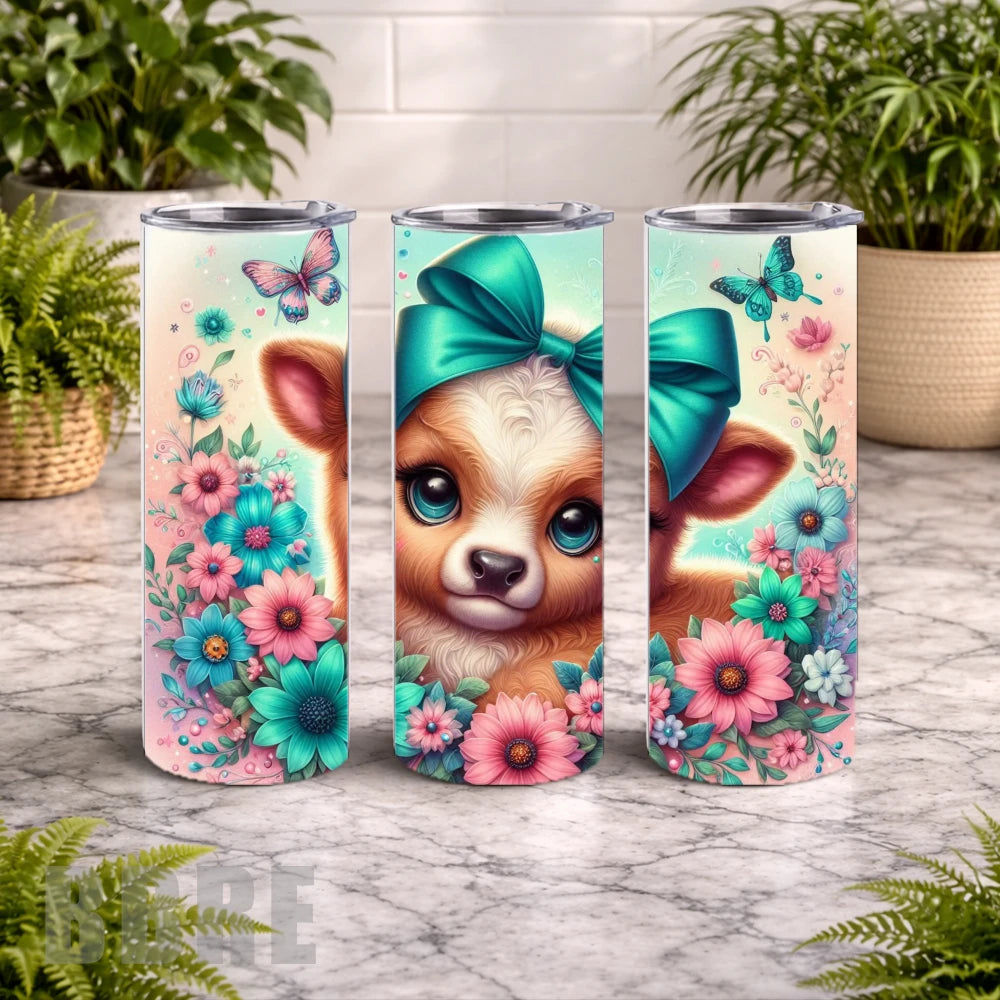 Floral Puppy 7 20 OZ Wrap Mockup