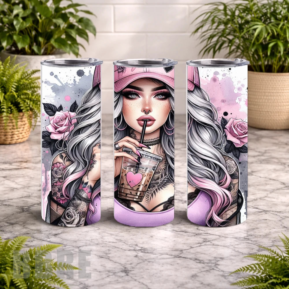 Pink Rose 20 OZ Wrap Mockup