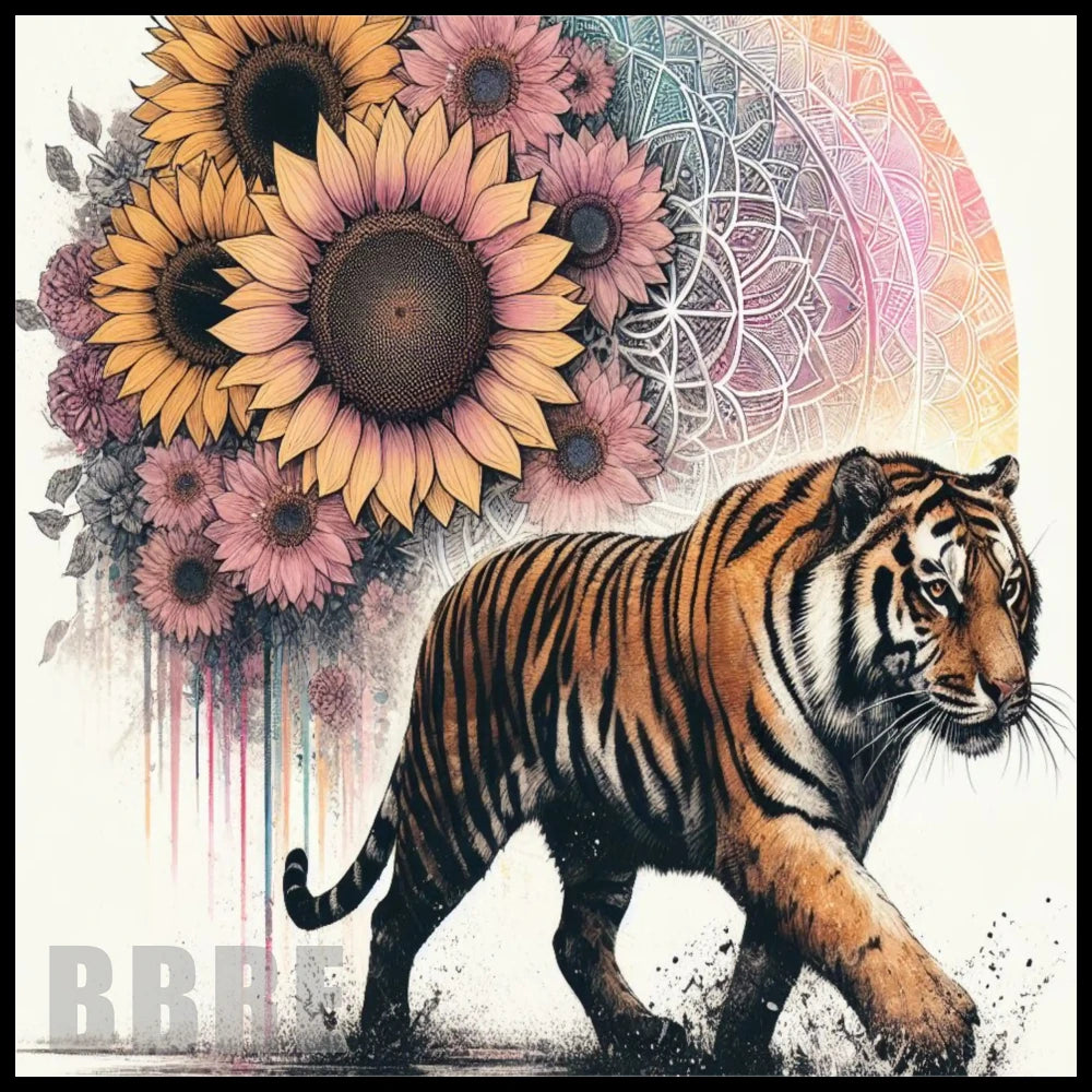 Tiger Sunflowers 20 OZ Sublimation Wrap