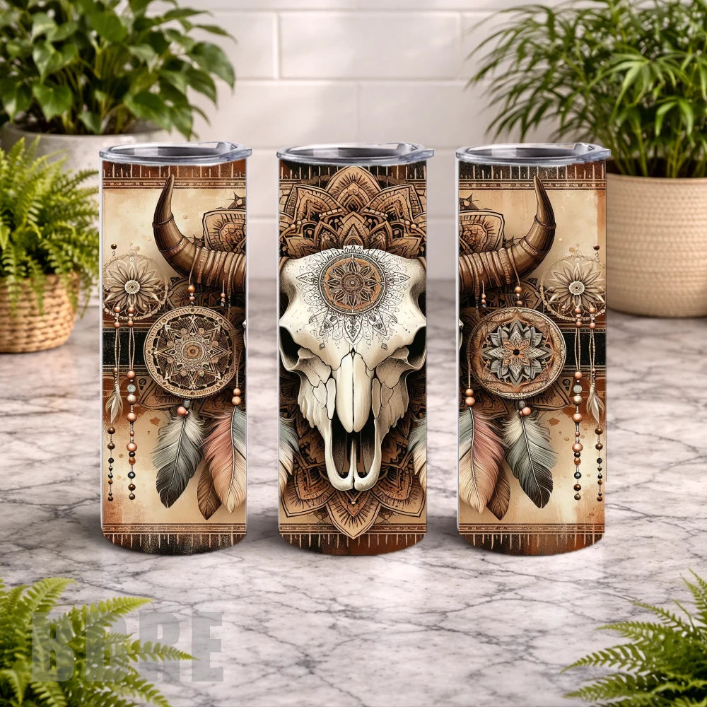 Bull Skull 2 20 OZ Wrap Mockup