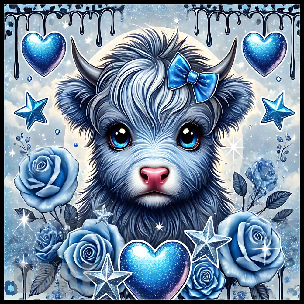 Blue Highland Cow 2 20 OZ Sublimation Wrap