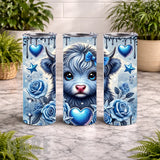 Blue Highland Cow 2 20 OZ Wrap Mockup