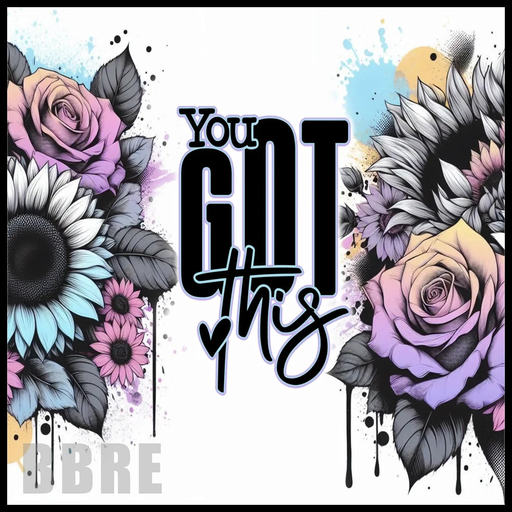 Floral Motivation 20 OZ Sublimation Wrap