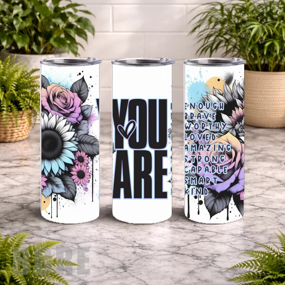 Inspirational Floral 20 OZ Wrap Mockup