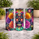 Floral Skull 35 20 OZ Wrap Mockup