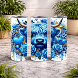 Blue Highland Cow 3 20 OZ Wrap Mockup