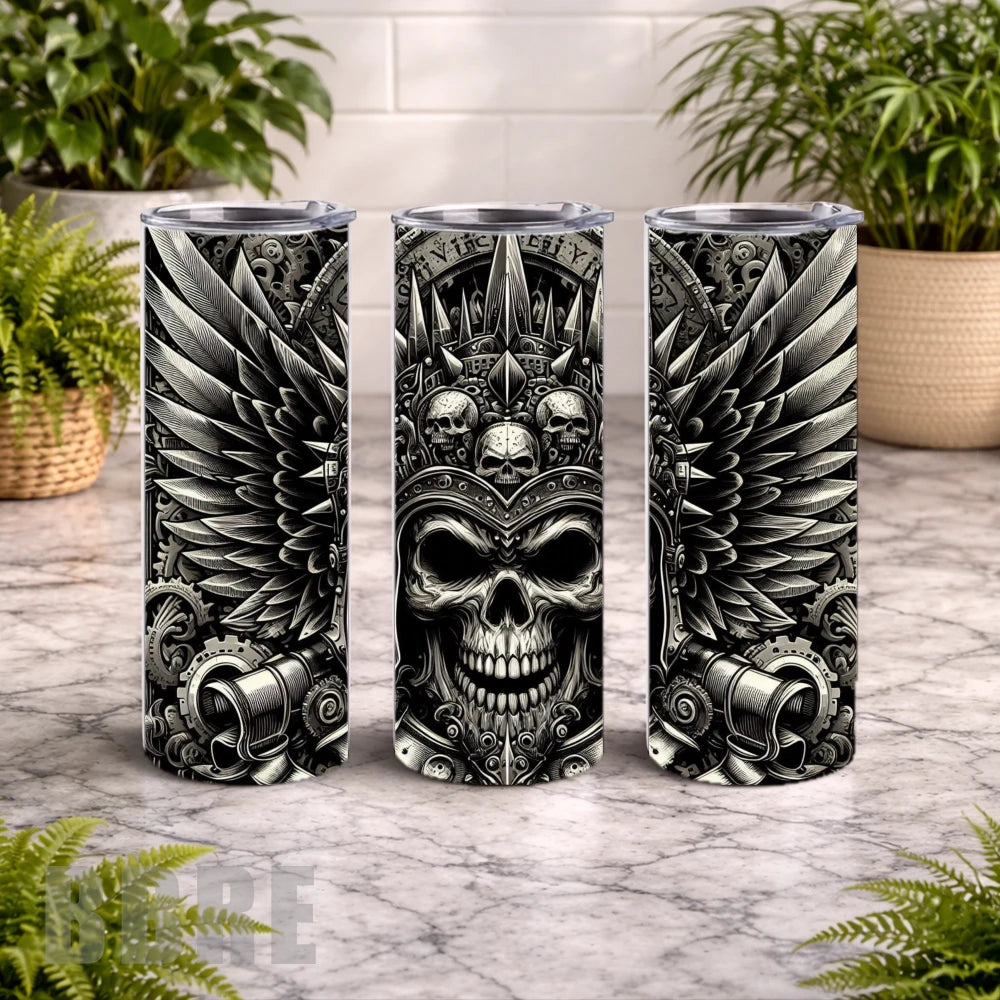 Warrior Skull 20 OZ Wrap Mockup