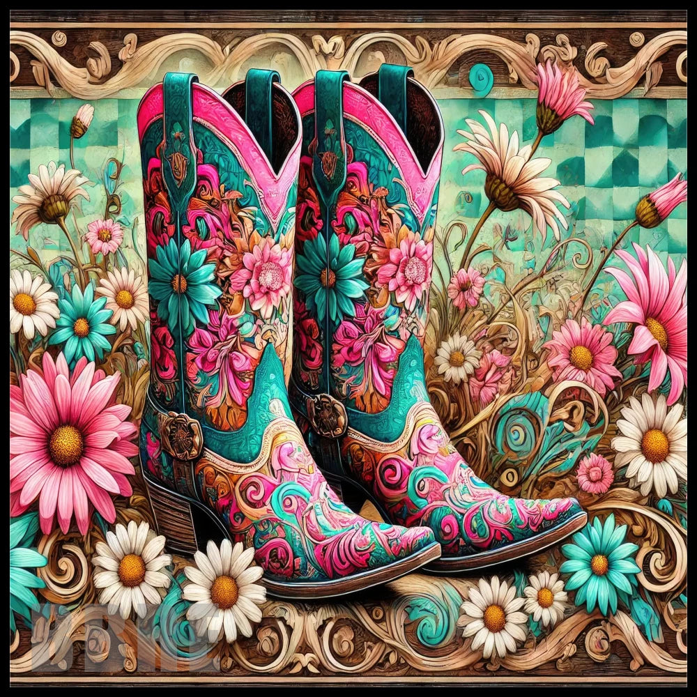 Floral Cowboy Boots 4 20 OZ Sublimation Wrap
