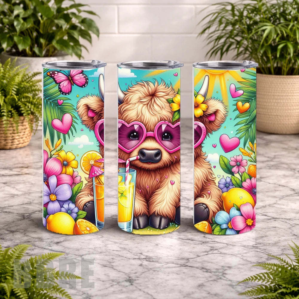 Cute Highland 2 20 OZ Wrap Mockup