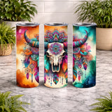 Colorful Skull 2 20 OZ Wrap Mockup