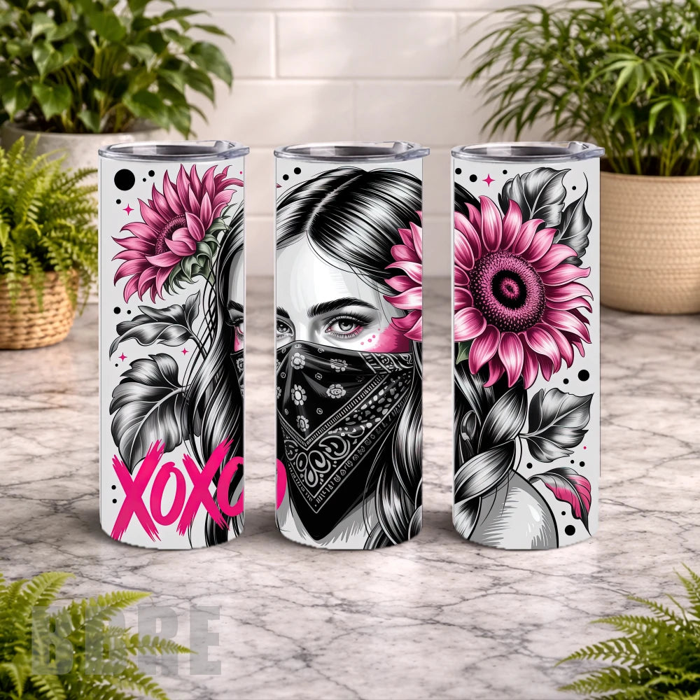 Sunflower Girl 3 20 OZ Wrap Mockup