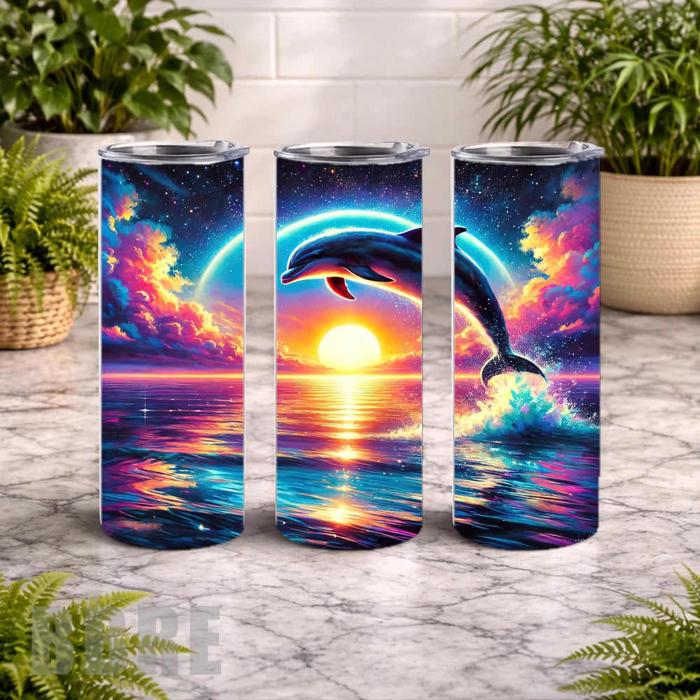 Dolphin Sunset 2 20 OZ Wrap Mockup
