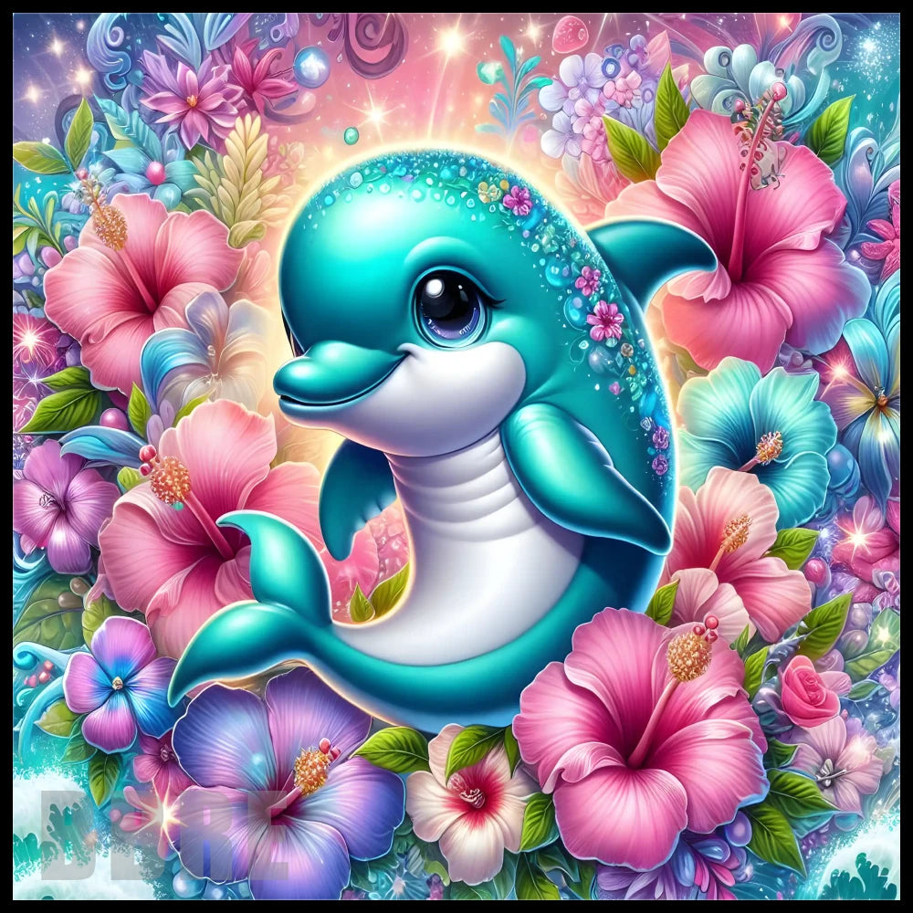 Dolphin Floral 2 20 OZ Sublimation Wrap