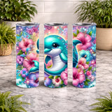 Dolphin Floral 2 20 OZ Wrap Mockup